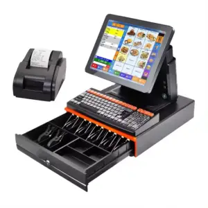 All in One POS Terminal with MSR Reader Black and White