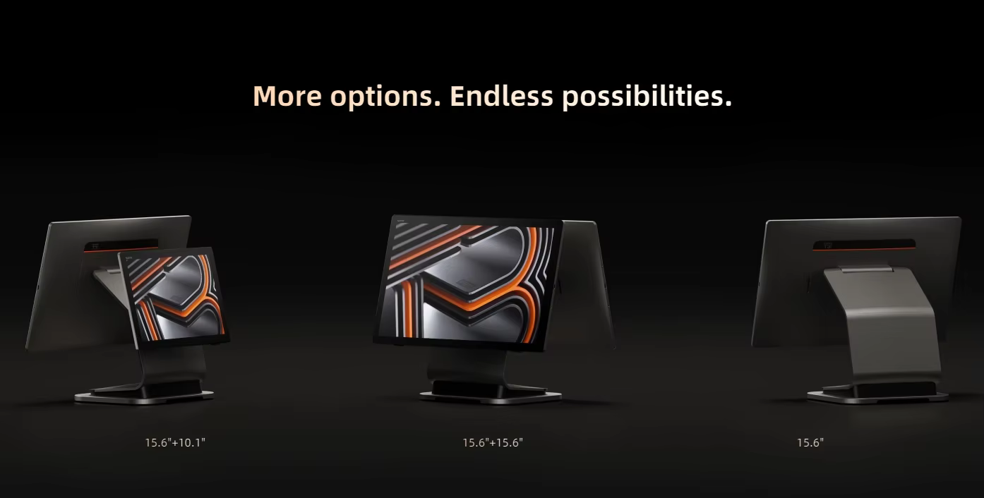 T3 PRO MAX Android 13 desktop POS terminal with 15.6 inch FHD screen and Qualcomm processor