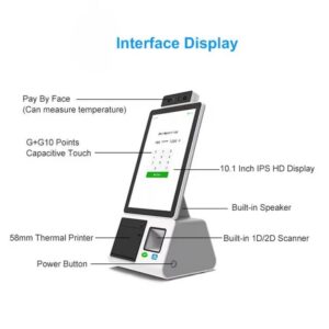 10.1 inch Android POS terminal with built-in 58mm printer and QR code scanner window