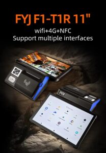 Interface ports of F1-T1 Android POS: USB, LAN RJ45, and RJ11 Cash Drawer port