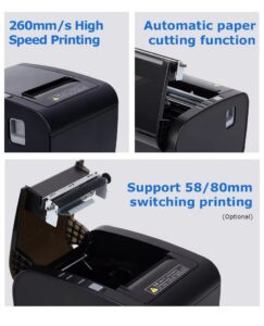 Back interfaces of CP-80260H POS printer including USB LAN and Power ports