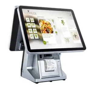 15.6 Inch Dual Screen POS System with Built-in Printer Back View
