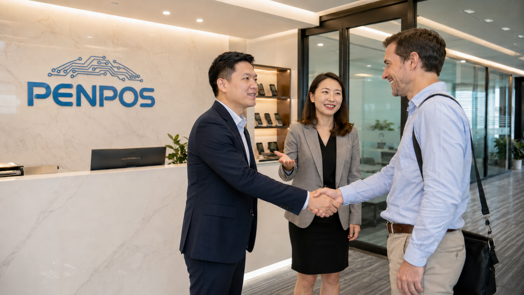PENPOS reception area for overseas POS hardware buyers and business visitors