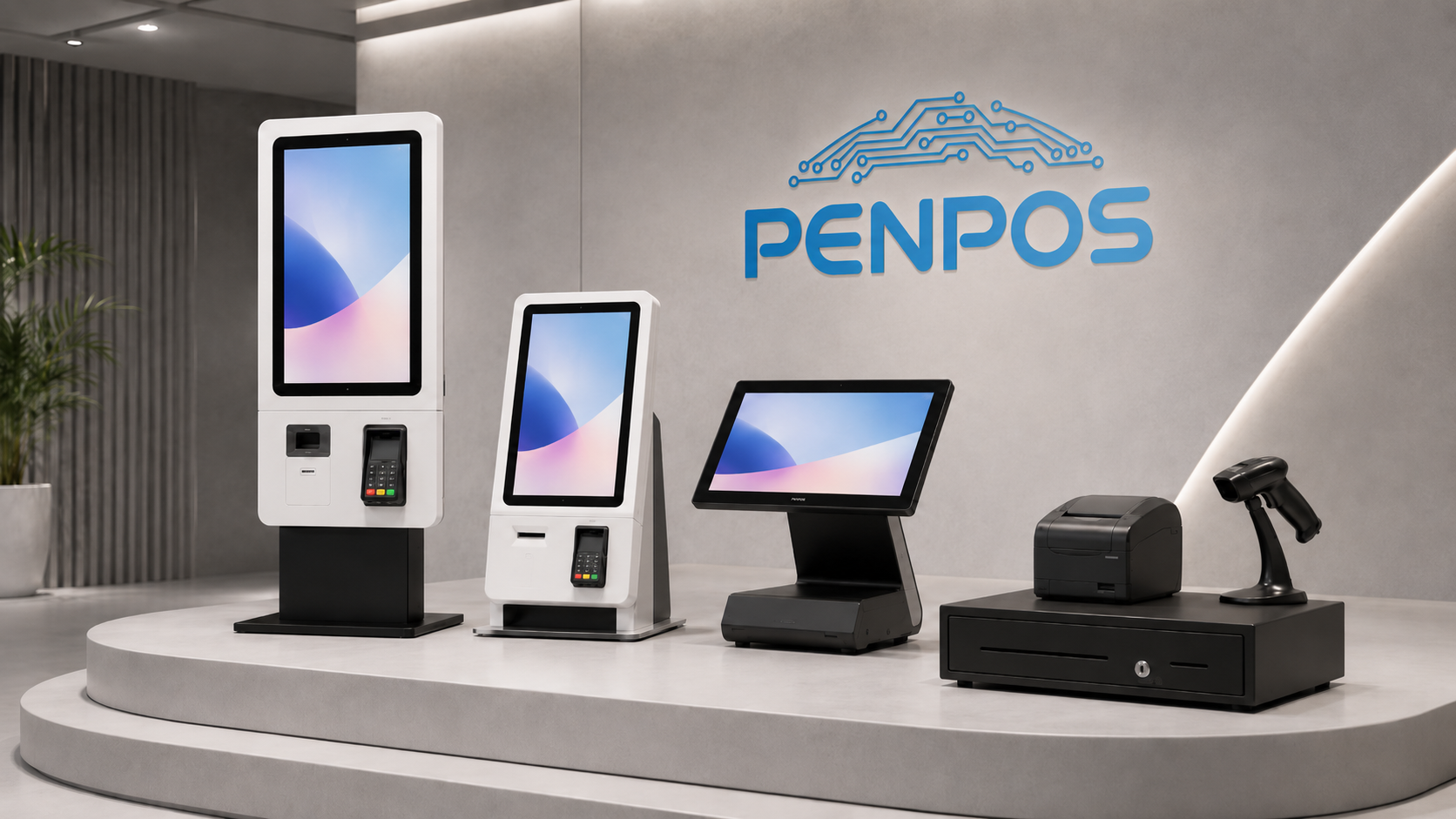 Shenzhen PENPOS self-service kiosk and POS hardware solution