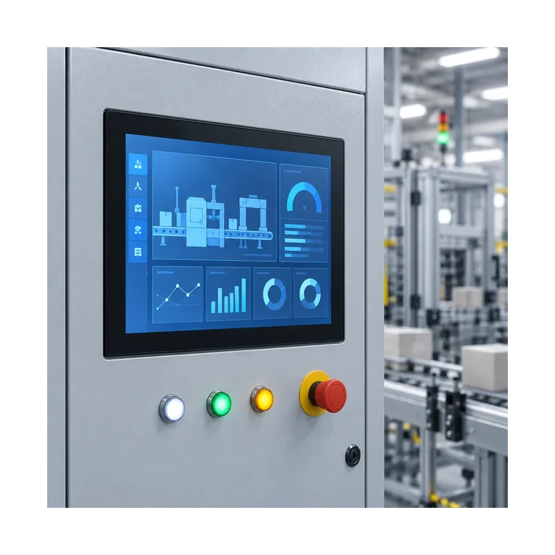 15 inch i7 industrial panel PC installed in an automation control cabinet