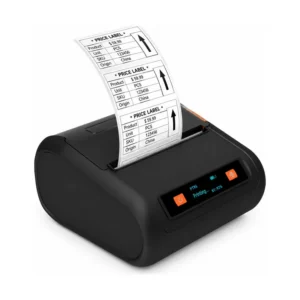 80mm Bluetooth thermal label printer producing retail price labels