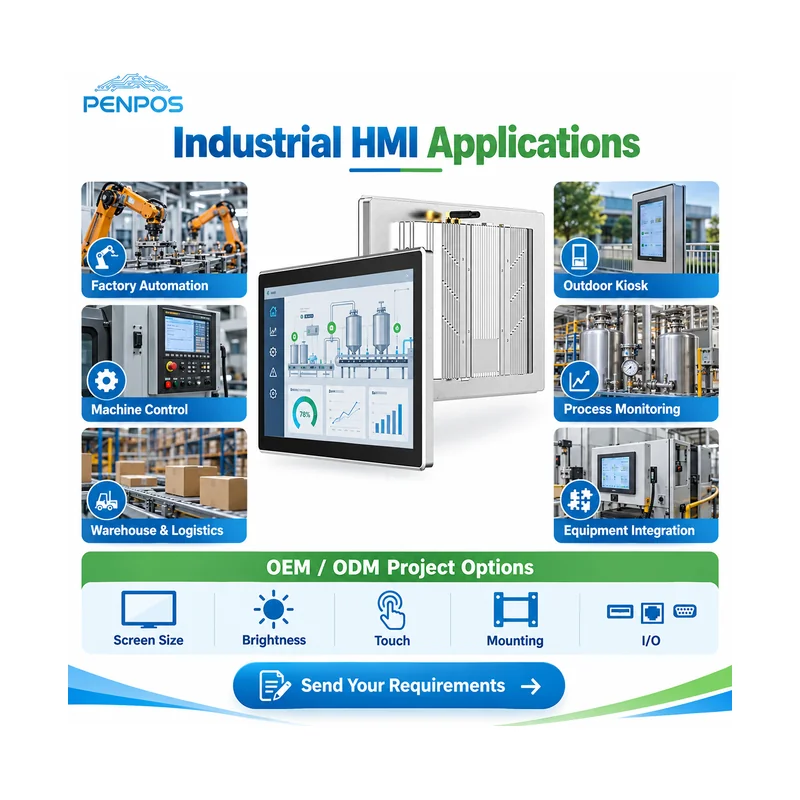 Industrial HMI panel PC for factory automation machine control logistics kiosks and process monitoring
