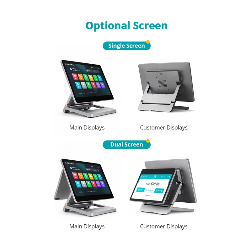 Single-screen and dual-screen configuration options for S200D POS terminal